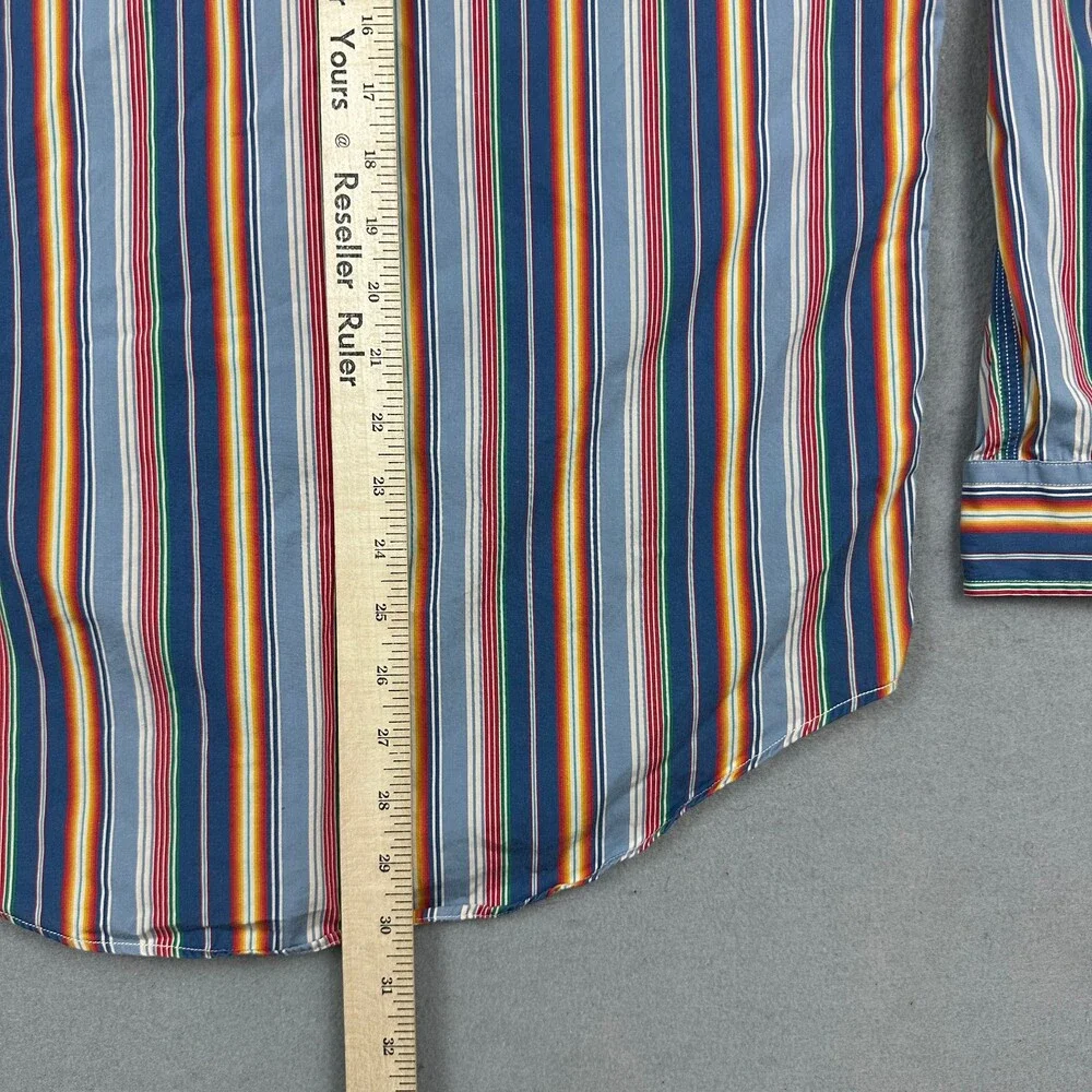 Polo Ralph Lauren Shirt Men Medium Multi Color Striped Long Sleeve Button Down M